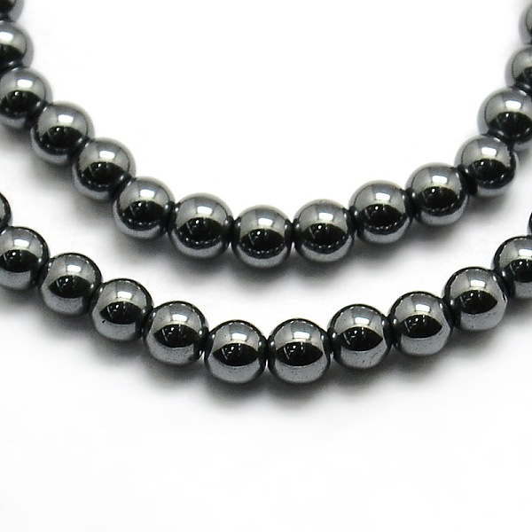 

PandaHall Grade AAA Magnetic Synthetic Hematite Round Bead Strands, 8mm, Hole: 1mm, about 50pcs/strand, 16 inch Magnetic Hematite Round