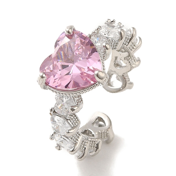 

PandaHall Brass Micro Pave Cubic Zirconia Rings for Women, with Glass, Long-Lasting Plated, Heart, Pink, Adjustable Brass+Cubic Zirconia...