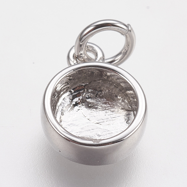 

PandaHall Brass Pendant Cabochon Settings, Plain Edge Bezel Cups, Flat Round, Platinum, Tray: 6mm, 11x8x3mm, Hole: 3mm Brass Flat Round