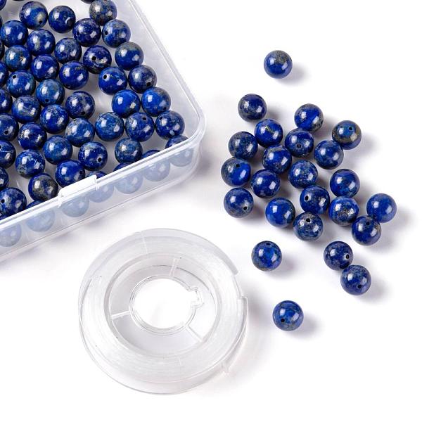 

PandaHall D100Pcs 8mm Natural Lapis Lazuli Round Beads, with 10m Elastic Crystal Thread, for DIY Stretch Bracelets Making Kits, 8mm, Hole...