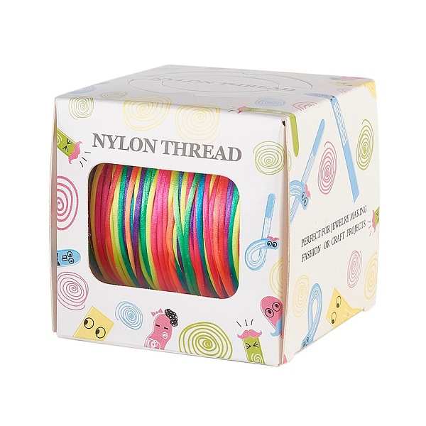 

PandaHall Nylon Thread, Rattail Satin Cord, Colorful, 1.0mm, about 76.55 yards(70m)/roll Nylon