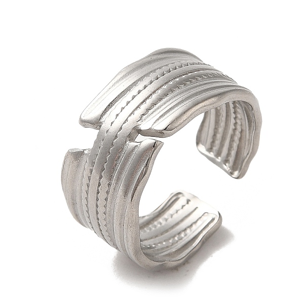 

PandaHall 304 Stainless Steel Open Cuff Ring, Stainless Steel Color, Inner Diameter: 17mm 304 Stainless Steel Ring