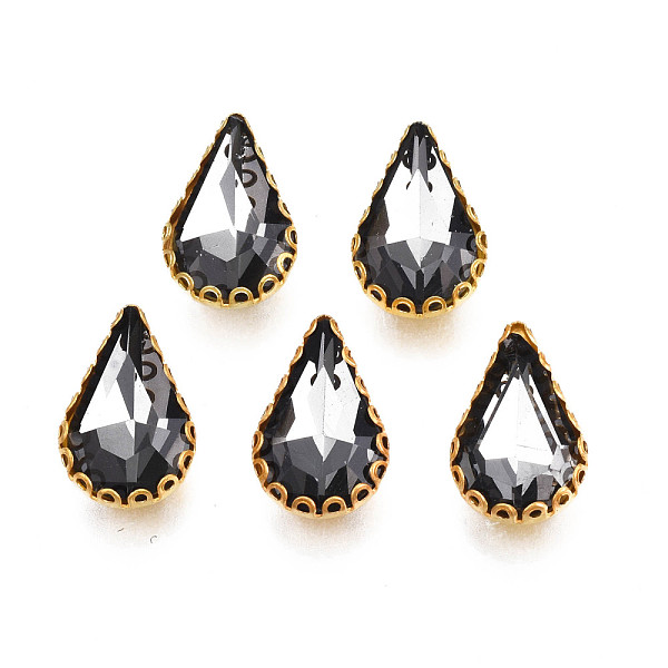 

PandaHall Sew on Rhinestone, Transparent Glass Rhinestones, with Iron Prong Settings, Faceted, Teardrop, Gray, 13.5x8.5x5mm, Hole: 0.9mm...