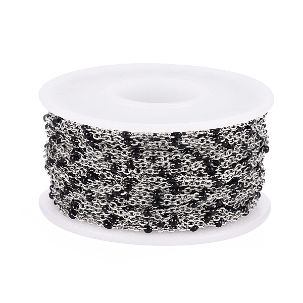 

PandaHall 304 Stainless Steel Cable Chains, Soldered, with Spool, with Enamel, Oval, Stainless Steel Color, Black, Links: 2x1.5x0.5mm, about...