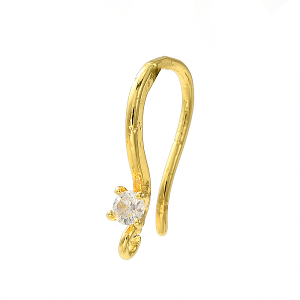 

PandaHall Rack Plating Brass Pave Cubic Zirconia Earring Hooks, Ear Wire, Lead Free & Cadmium Free, Diamond, Real 18K Gold Plated..., Clear