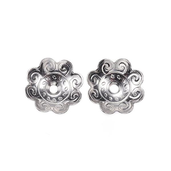 

PandaHall 201 Stainless Steel Bead Caps, Flower, Multi-Petal, Stainless Steel Color, 10.5x3mm, Hole: 1mm 201 Stainless Steel