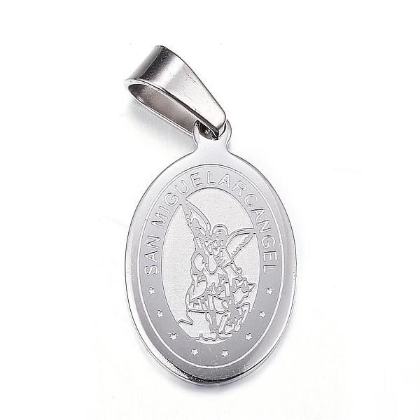 

PandaHall 304 Stainless Steel Pendants, Oval with Archangel Michael, Stainless Steel Color, 21x13x1.5mm, Hole: 4x7mm 304 Stainless Steel...