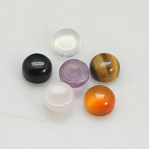 

PandaHall Gemstone Cabochons, Half Round/Dome, Mixed Stone, 4x2mm Mixed Stone Half Round