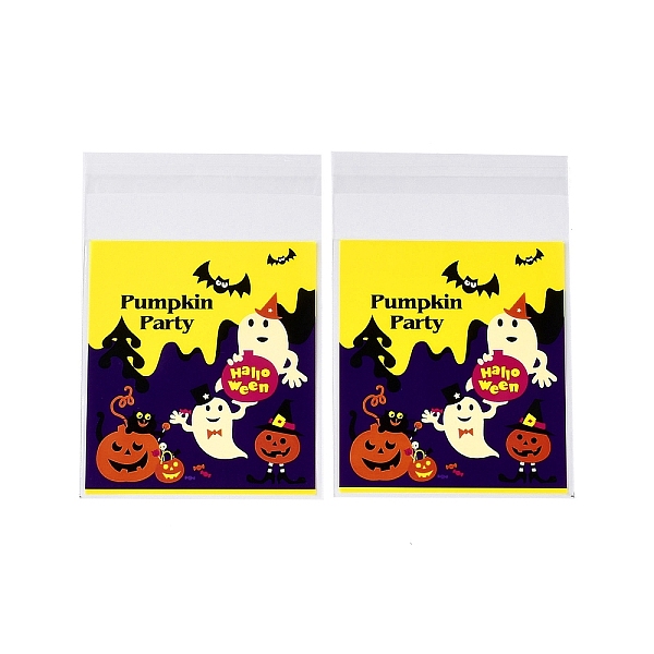 

PandaHall Halloween Theme Plastic Bakeware Bag, with Self-adhesive, for Chocolate, Candy, Cookies, Square, Yellow, 130x100x0.2mm, about...