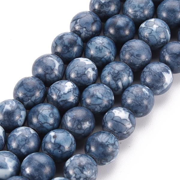 

PandaHall Natural Ocean White Jade Bead Strands, Round, Dyed, Royal Blue, 8mm, Hole: 1mm, about 50pcs/strand, 15.7 inch(400mm) Ocean White...