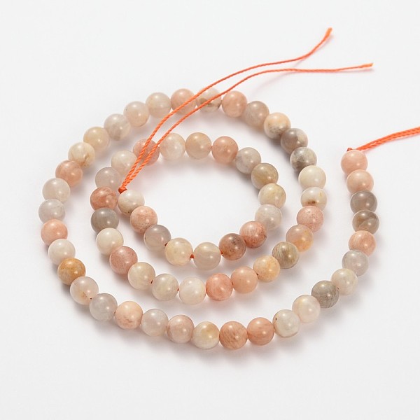 

PandaHall Natural Multi-Moonstone Round Beads Strands, 6mm, Hole: 1mm, about 68pcs/strand, 15.5 inch Multi-Moonstone Round