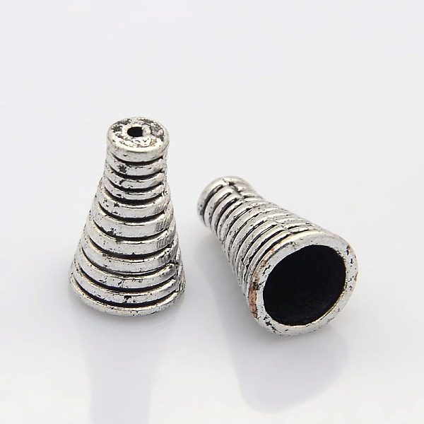 

PandaHall Tibetan Style Alloy Bead Cones, Apetalous, Antique Silver, 16x10mm, Hole: 1mm and 7mm Alloy