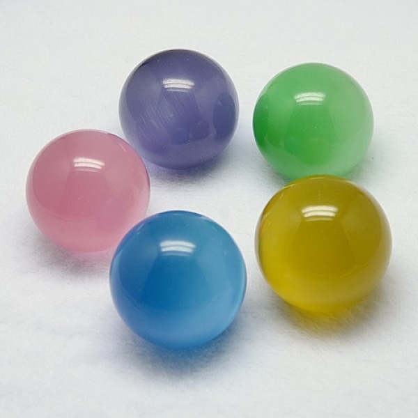 

PandaHall Cat Eye Display Decoration, Sphere Ball Beads for Home Decoration, Mixed Color, 40mm Cat Eye Round Multicolor