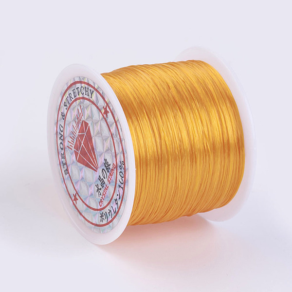 

PandaHall Flat Elastic Crystal String, Elastic Beading Thread, for Stretch Bracelet Making, Goldenrod, 0.5mm, about 49.21 yards(45m)/roll..., Gold