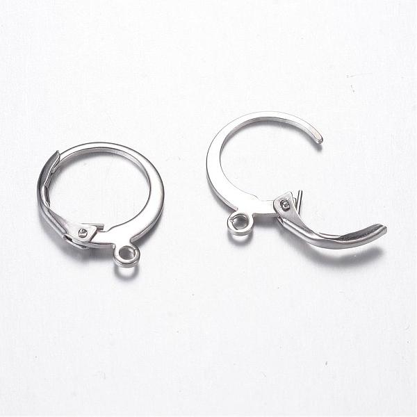 

PandaHall 304 Stainless Steel Leverback Earring Findings, with Loop, Stainless Steel Color, 14.5x12x2mm, Hole: 1mm, Pin: 0.7mm 304 Stainless...