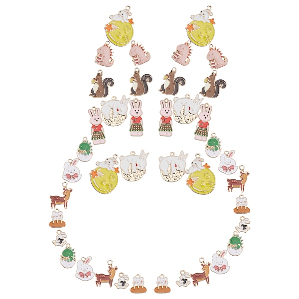 

PandaHall SUNNYCLUE 40Pcs 10 Style Alloy Enamel Pendants, Cadmium Free & Lead Free, Mixed Shapes, Light Gold, Mixed Color, 4pcs/style..., Multicolor
