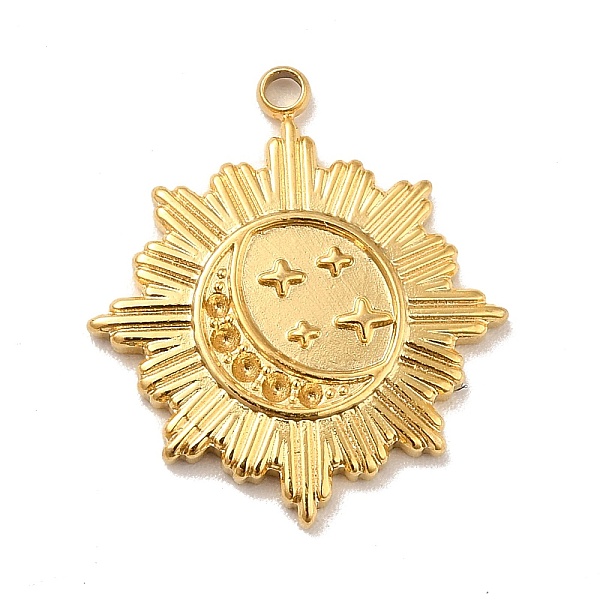

PandaHall Ion Plating(IP) 304 Stainless Steel Pendants, Sun with Star Charms, Real 18K Gold Plated, 20.5x18x2mm, Hole: 1.5mm 304 Stainless...