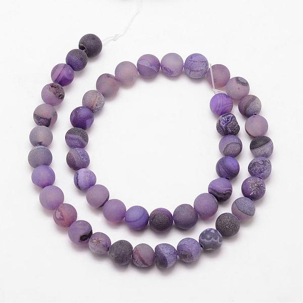 

PandaHall Natural Druzy Geode Agate Bead Strands, Frosted, Round, Dyed & Heated, Grade A, Slate Blue, 8mm, Hole: 1mm, about 47pcs/strand, 15...