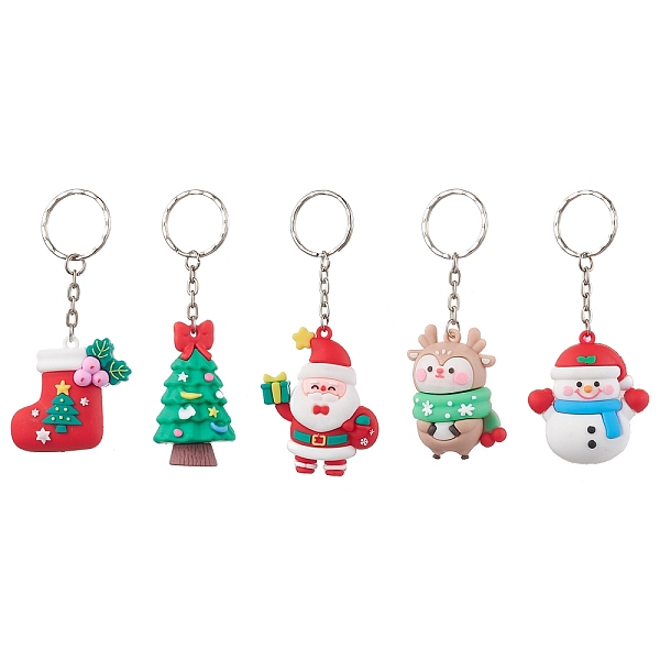 Christmas Theme PVC Plastic Keychains