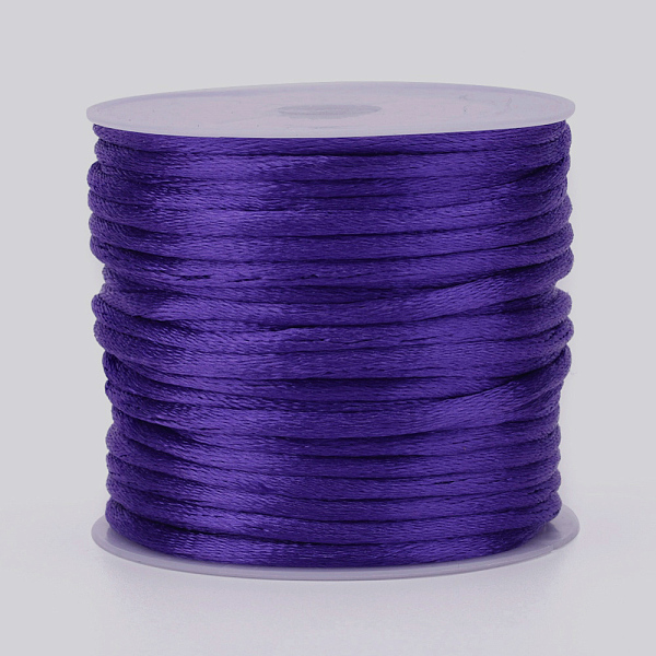 

PandaHall Nylon Cord, Satin Rattail Cord, for Beading Jewelry Making, Chinese Knotting, Mauve, 1mm, about 32.8 yards(30m)/roll Nylon Purple