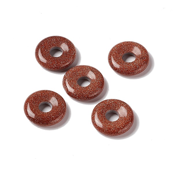 

PandaHall Synthetic Goldstone Pendants, Donut/Pi Disc Charm Charm, 20x5~7mm, Hole: 6mm Goldstone Donut