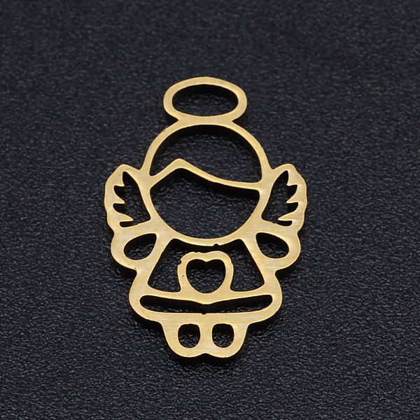 

PandaHall 201 Stainless Steel Laser Cut Pendants, Angel, Golden, 15x10x1mm, Hole: 3x1.5mm 201 Stainless Steel Angel & Fairy