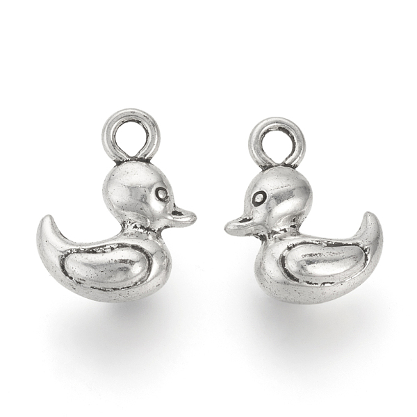 

PandaHall Tibetan Style Alloy Charms, Duck, Cadmium Free & Nickel Free & Lead Free, Antique Silver, 15x12x7mm, Hole: 2mm Alloy Duck