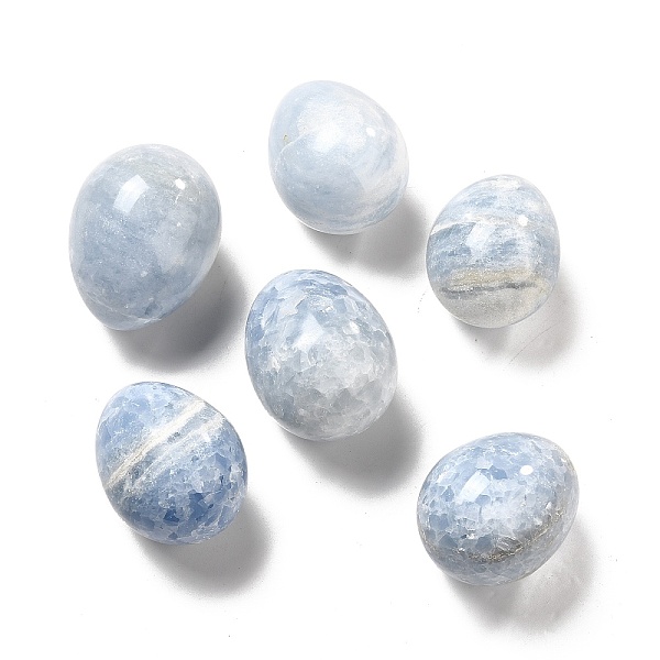 

PandaHall Natural Celestite Home Display Decorations, Egg Shape, 55~65x40~50mm Celestite Egg