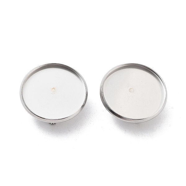 

PandaHall 304 Stainless Steel Brooch Base Settings, Flat Round, Stainless Steel Color, 22x2mm, Tray: 20mm 304 Stainless Steel