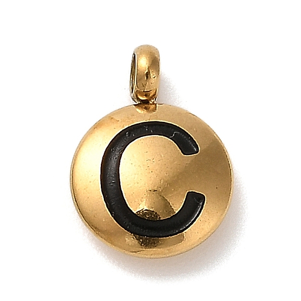 304 Stainless Steel Black Enamel Charms