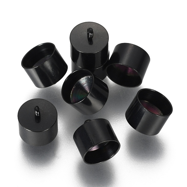 

PandaHall 304 Stainless Steel Cord Ends, Column, Electrophoresis Black, 10x10mm, Hole: 1.8mm, Inner Diameter: 9mm 304 Stainless Steel