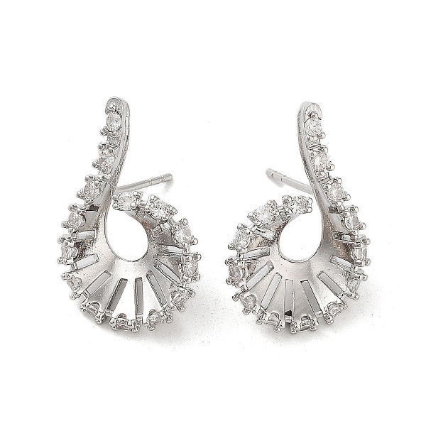 

PandaHall Teardrop Brass Stud Earrings, with Clear Cubic Zirconia, Long-Lasting Plated, Lead Free & Cadmium Free, Platinum, 25x16mm Cubic...