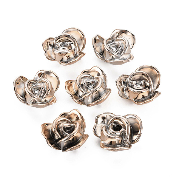 

PandaHall UV Plating Acrylic Beads, Flower, Rose Gold Plated, 21x20.5x10mm, Hole: 1.8mm Acrylic Flower