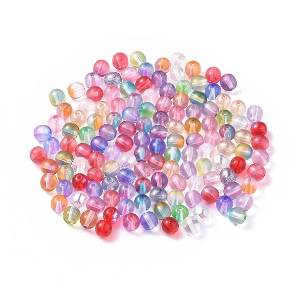 

PandaHall Czech Glass Beads, Gradient Double Color, Round, Mixed Color, 6mm, Hole: 0.9mm Czech Glass Round Multicolor