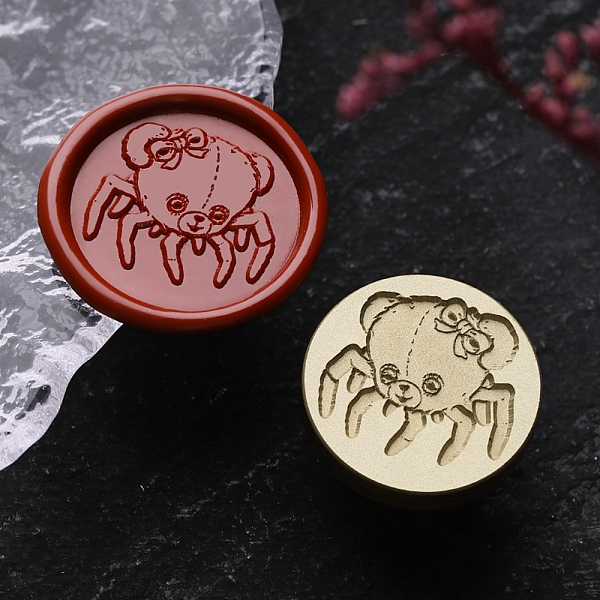 

PandaHall Halloween Theme Golden Tone Brass Wax Seal Stamp Head, for DIY Wax Seal Stamp Making, Spider, 25x25x15mm, Hole: 7mm Brass Spider