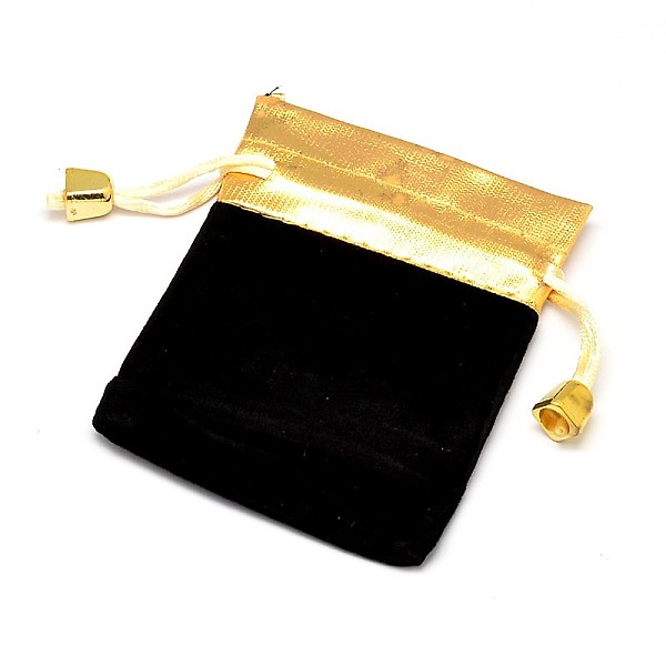 

PandaHall Rectangle Velvet Cloth Gift Bags, Jewelry Packing Drawable Pouches, Black, 9.3x7.5cm Cloth Black