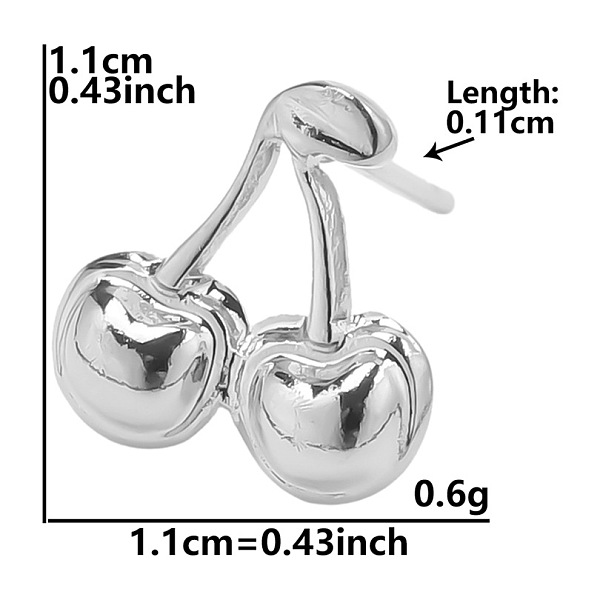 Kirschen-Ohrstecker Aus Edelstahl Für Damen