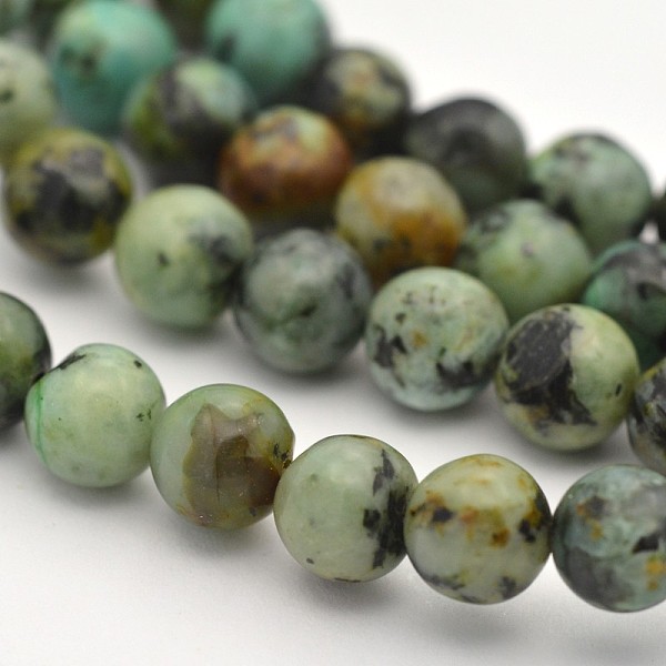 

PandaHall Natural African Turquoise(Jasper) Round Beads Strands, Dark Sea Green, 8mm, Hole: 1mm, about 48pcs/strand, 15.3 inch African...