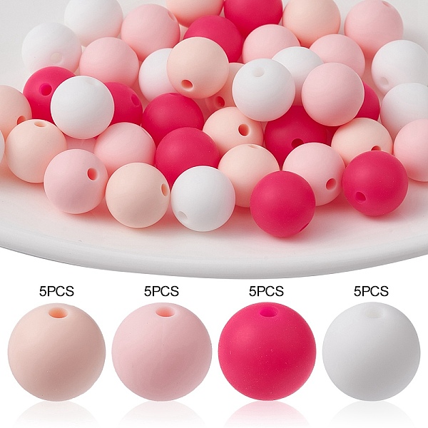 

PandaHall Food Grade Eco-Friendly Silicone Focal Beads, Chewing Beads For Teethers, DIY Nursing Necklaces Making, Round, Mixed Color, 12mm..., Multicolor