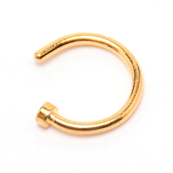 

PandaHall Nose Ring Hoop, 316L Surgical Stainless Steel Piercing Body Jewelry for Her, Goldenrod, 10x9x2mm, Pin: 1mm 316L Surgical Stainless..., Gold