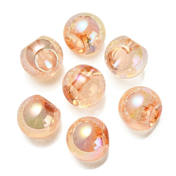 

PandaHall UV Plating Rainbow Iridescent Acrylic Beads, Round, Top Drilled, Sandy Brown, 19x19x19mm, Hole: 3mm Acrylic Round