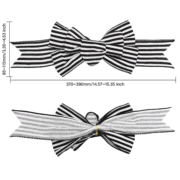 Schwarz-Weiß-Streifen-Muster-Leinen-Bowknot-Display-Dekoration