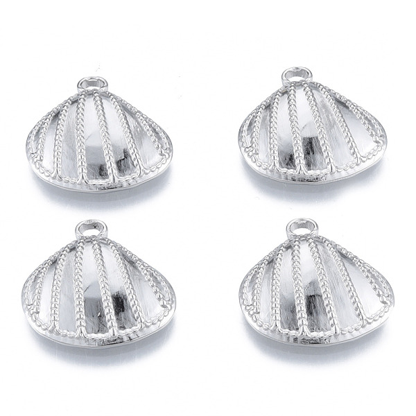 

PandaHall 304 Stainless Steel Pendants, Shell Shape, Stainless Steel Color, 21.5x22x4.5mm, Hole: 3mm 304 Stainless Steel Shell Shape