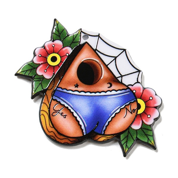 

PandaHall Acrylic Pendants, Flower, 40x43.5x2.5mm, Hole: 1.8mm Acrylic Flower