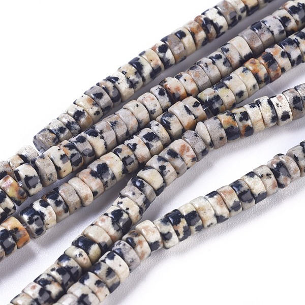 

PandaHall Natural Dalmatian Jasper Beads Strands, Column, 4.5~5x2~2.5mm, Hole: 0.6mm, about 171pcs/strand, 15.35 inch~15.55 inch(39~39.5cm)...