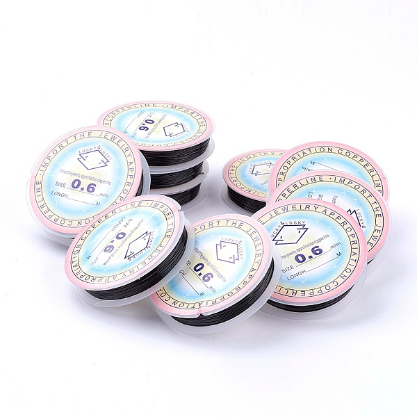 

PandaHall Round Copper Jewelry Wire, Black, 22 Gauge, 0.6mm, about 19.68 Feet(6m)/roll Copper Round Black