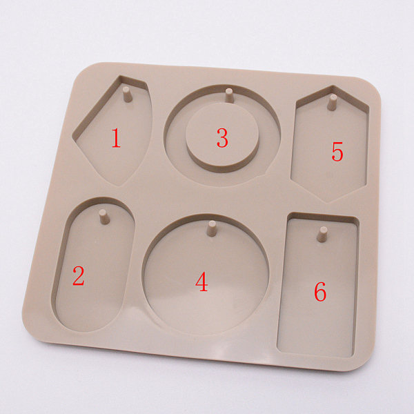 

PandaHall Geometry Silicone Pendant Molds, Resin Casting Molds, For UV Resin, Epoxy Resin Craft Making, Tan, 166x157x9mm, Inner Size..., Orange