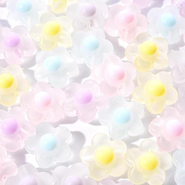 

PandaHall 50Pcs 5 Colors Transparent Acrylic Beads, Frosted, Bead in Bead, Flower, Mixed Color, 16.5x17x9.5mm, Hole: 2.5mm, 10pcs/color..., Multicolor