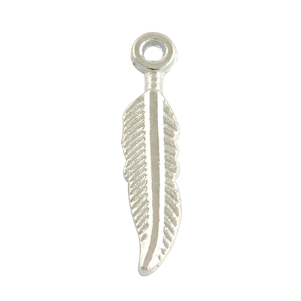 

PandaHall Tibetan Style Alloy Feather Pendants, Cadmium Free & Lead Free, Antique Silver, 21x4.5x1mm, Hole: 1.5mm Alloy Feather