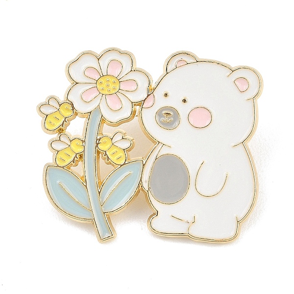 白クマのエナメルピン
